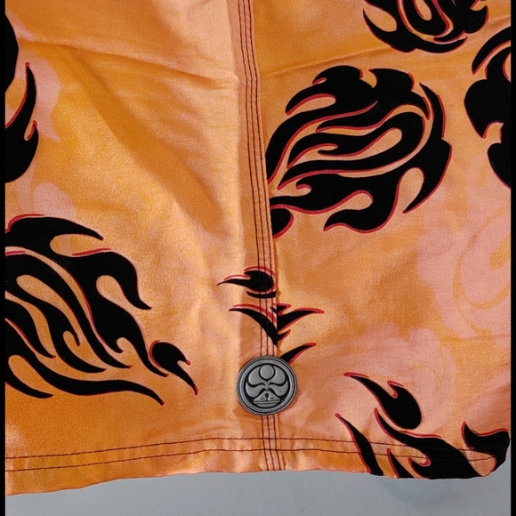 Vtg Y2K enjoy the ride 90s tribal flame board shorts 34 - Picture 5 of 5